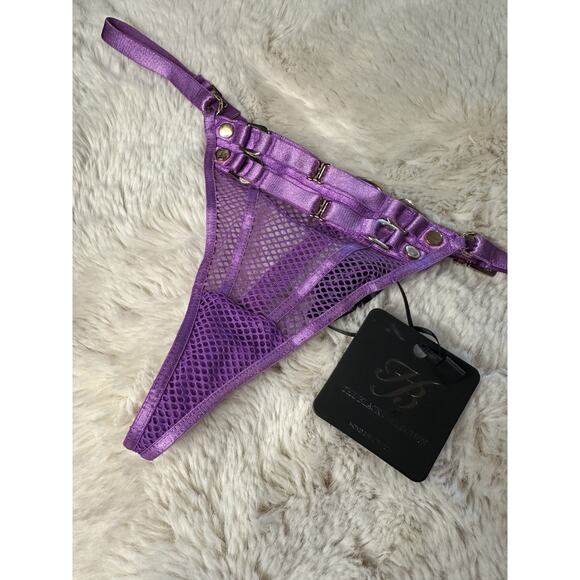 Honey Birdette JASMIN💜 Purple Amethyst Thong Small - Picture 3 of 5